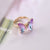 Fashion Gradient Butterfly Copper Adjustable Ring