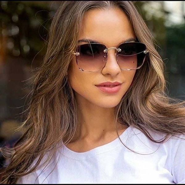 Fashion Gradient Color Pc Square Frameless Women's Sunglasses