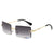 Fashion Gradient Color Pc Square Patchwork Frameless Women's Sunglasses