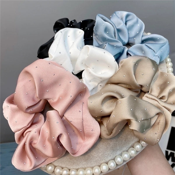 Fashion Head Rope  New Headwear Full Diamond Solid Color Hair Scrunchies