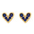 Fashion Heart Copper Artificial Gemstones 18k Gold Plated Earrings Ear Studs