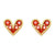 Fashion Heart Copper Artificial Gemstones 18k Gold Plated Earrings Ear Studs