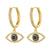 Fashion Heart Devil Eye Plated 14k Real Gold Zircon Pearl Copper Earrings