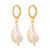 Fashion Heart Devil Eye Plated 14k Real Gold Zircon Pearl Copper Earrings