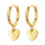 Fashion Heart Devil Eye Plated 14k Real Gold Zircon Pearl Copper Earrings