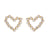 Fashion Heart Inlaid Zircon Copper Zircon Earrings