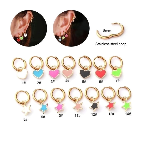 Fashion Heart Plating Stainless Steel No Inlaid Earrings