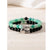 Fashion Heart Shape Agate Beaded Bracelets 1 Set