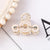 Fashion Heart Shape Bow Knot Metal Plating Artificial Pearls Hair Claws 1 Piece