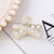 Fashion Heart Shape Bow Knot Metal Plating Artificial Pearls Hair Claws 1 Piece