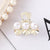 Fashion Heart Shape Bow Knot Metal Plating Artificial Pearls Hair Claws 1 Piece