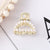 Fashion Heart Shape Bow Knot Metal Plating Artificial Pearls Hair Claws 1 Piece