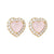 Fashion Heart Shape Brass Gem Ear Studs