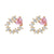 Fashion Heart Shape Brass Gem Ear Studs