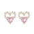 Fashion Heart Shape Brass Gem Ear Studs