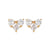 Fashion Heart Shape Brass Gem Ear Studs