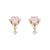 Fashion Heart Shape Brass Gem Ear Studs