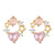 Fashion Heart Shape Brass Gem Ear Studs