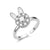 Fashion Heart Shape Butterfly Copper Plating Zircon Open Ring