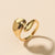 Fashion Heart Shape Butterfly Copper Plating Zircon Open Ring