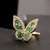 Fashion Heart Shape Butterfly Copper Plating Zircon Open Ring