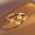 Fashion Heart Shape Butterfly Copper Plating Zircon Open Ring