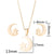 Fashion Heart Shape Butterfly Stainless Steel Plating Earrings Necklace 1 Set