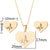 Fashion Heart Shape Butterfly Stainless Steel Plating Earrings Necklace 1 Set