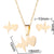 Fashion Heart Shape Butterfly Stainless Steel Plating Earrings Necklace 1 Set