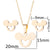 Fashion Heart Shape Butterfly Stainless Steel Plating Earrings Necklace 1 Set