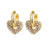 Fashion Heart Shape Copper Drop Earrings Gold Plated Zircon Copper Earrings