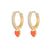 Fashion Heart Shape Copper Enamel Inlay Zircon Drop Earrings 1 Pair