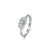 Fashion Heart Shape Copper Inlay Zircon Rings 1 Piece