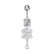 Fashion Heart Shape Flower Butterfly Stainless Steel Plating Inlay Zircon Belly Ring 1 Piece