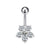 Fashion Heart Shape Flower Butterfly Stainless Steel Plating Inlay Zircon Belly Ring 1 Piece