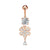 Fashion Heart Shape Flower Butterfly Stainless Steel Plating Inlay Zircon Belly Ring 1 Piece