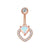 Fashion Heart Shape Flower Butterfly Stainless Steel Plating Inlay Zircon Belly Ring 1 Piece