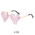 Fashion Heart Shape Pc Special-shaped Mirror Patchwork Frameless Women's Sunglasses