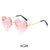 Fashion Heart Shape Pc Special-shaped Mirror Patchwork Frameless Women's Sunglasses