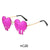 Fashion Heart Shape Pc Special-shaped Mirror Patchwork Frameless Women's Sunglasses