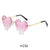 Fashion Heart Shape Pc Special-shaped Mirror Patchwork Frameless Women's Sunglasses