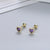 Fashion Heart Shape Silver Inlay Zircon Ear Studs 1 Pair