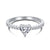 Fashion Heart Shape Silver Plating Inlay Zircon Rings 1 Piece