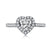 Fashion Heart Shape Silver Plating Inlay Zircon Rings 1 Piece