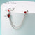 Fashion Heart Shape Stainless Steel Inlay Zircon Ear Studs 1 Piece