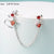 Fashion Heart Shape Stainless Steel Inlay Zircon Ear Studs 1 Piece