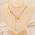 Fashion Heart Shape Stainless Steel Layered Necklaces Gold Plated Pearl Stainless Steel Necklaces 1 Piece