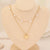 Fashion Heart Shape Stainless Steel Layered Necklaces Gold Plated Pearl Stainless Steel Necklaces 1 Piece