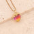 Fashion Heart Shape Stainless Steel Pendant Necklace Gold Plated Artificial Crystal Stainless Steel Necklaces 1 Piece