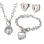 Fashion Heart Shape Stainless Steel Plating Inlay Glass Bracelets Earrings Necklace